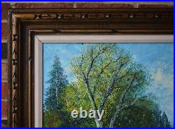 Vintage Original Oil Painting Woodland Landscape Impressionm Signed Framed