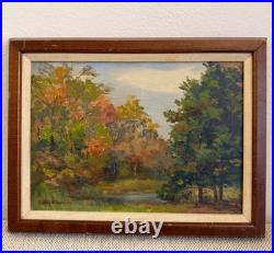 Vintage Original Oil Painting on Canvas Landscape Signed Framed