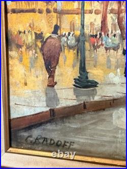 Vintage Original Oil Painting on Canvas Signed Charles Radoff Framed PARIS