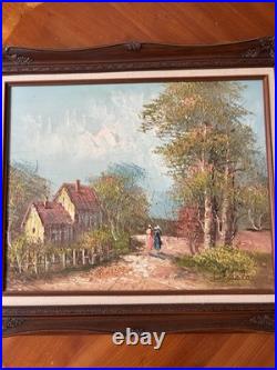 Vintage Original Oil Painting on Canvas Signed L. Favola Framed Landscape