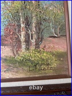 Vintage Original Oil Painting on Canvas Signed L. Favola Framed Landscape