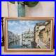 Vintage Original Oil Painting on Canvas Signed Venice Italy Canal Scene 41x 29