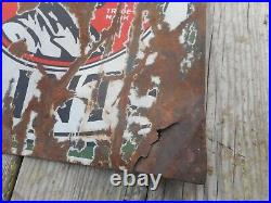 Vintage Original PORCELAIN ABRAHAM LINCOLN PAINTS Advertising FLANGE SIGN