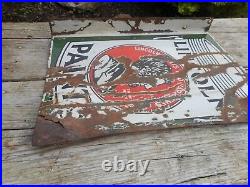 Vintage Original PORCELAIN ABRAHAM LINCOLN PAINTS Advertising FLANGE SIGN