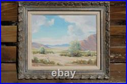 Vintage Original Painting California Mojave Desert Smoke Trees Landscape