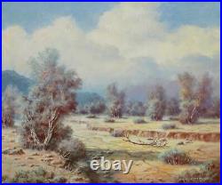 Vintage Original Painting California Palm Springs Desert Smoke Trees Landscape