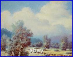 Vintage Original Painting California Palm Springs Desert Smoke Trees Landscape