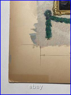 Vintage Original Painting Illustrative Advertisement Madonna + Child Signed Hall