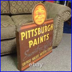 Vintage Original Pittsburgh Paints Large flange sign Very Rare old sign