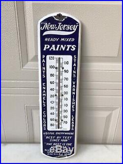 Vintage Original Porcelain New Jersey Paints Thermometer SignNICE