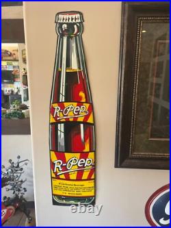 Vintage Original R-Pep Soda Advertising Sign (tin painted metal)
