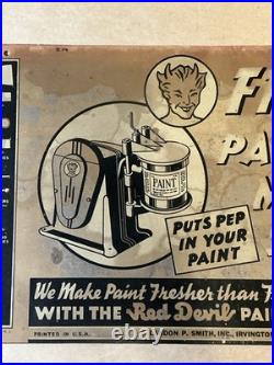 Vintage Original Red Devil Free Paint Mixing Service Faded As Is INV-JDJ98