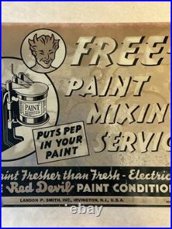 Vintage Original Red Devil Free Paint Mixing Service Faded As Is INV-JDJ98