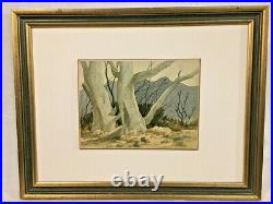 Vintage Original SW Landscape Watercolor Ancient Trees signed Jerry Becker