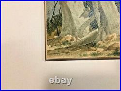 Vintage Original SW Landscape Watercolor Ancient Trees signed Jerry Becker