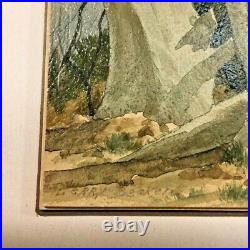 Vintage Original SW Landscape Watercolor Ancient Trees signed Jerry Becker