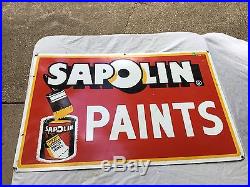 Vintage Original Sapolin Paints Metal Sign 34 X 25
