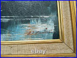 Vintage Original Signed Framed Tall Ship Oceanscape Marine Nautical Oil Painting