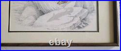 Vintage Original Signed Frank Burt Smoot Trout Watercolor Painting