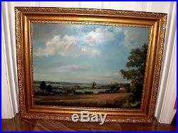 Vintage Original Signed Max Hofler, listed Oil Painting English Rural Landscape