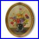 Vintage Original Signed Still Life Flowers in Vase Painting Gilt Oval Framed 22