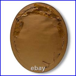 Vintage Original Signed Still Life Flowers in Vase Painting Gilt Oval Framed 22