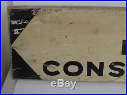 Vintage Original WPA Road Construction Sign Painted on Wood