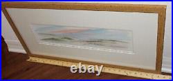 Vintage Original Watercolor Painting Beach Shore Line Signed Framed 1984