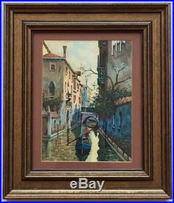 Vintage Original Watercolor Painting Venice Italy Signed Framed 8x10 Venetian