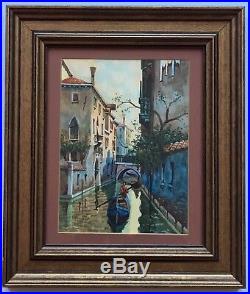 Vintage Original Watercolor Painting Venice Italy Signed Framed 8x10 Venetian