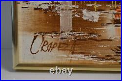 Vintage Oropeza MCM Cityscape Original Art Painting Signed Chicago Skyline