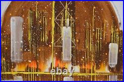 Vintage Oropeza MCM Cityscape Original Art Painting Signed Chicago Skyline