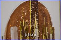 Vintage Oropeza MCM Cityscape Original Art Painting Signed Chicago Skyline