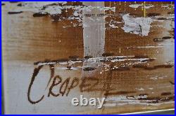 Vintage Oropeza MCM Cityscape Original Art Painting Signed Chicago Skyline