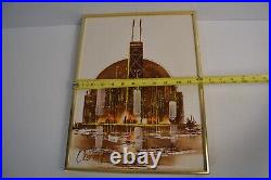 Vintage Oropeza MCM Cityscape Original Art Painting Signed Chicago Skyline
