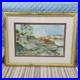 Vintage PA Artist Harry Bentz Signed Coastal Landscape Watercolor Painting 26x20