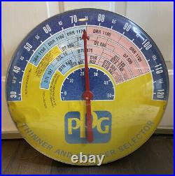 Vintage PPG Paints 18 Advertising Thermometer Sign Thinner & Reducer Selector