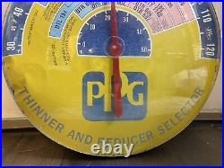 Vintage PPG Paints 18 Advertising Thermometer Sign Thinner & Reducer Selector