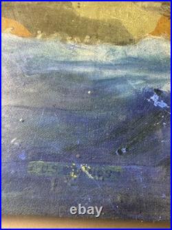 Vintage P Mezzanares US Navy Ship Oil Painting Signed And Framed