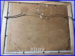 Vintage P Mezzanares US Navy Ship Oil Painting Signed And Framed