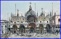 Vintage P. Vasco Italian Venetian Watercolor Painting Signed & Framed Original