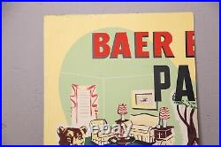 Vintage Paint Can Sign Bear Brothers Cardboard Hardware store spray paint 1950's