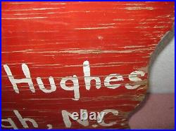 Vintage Painted Wood Trade Sign We-Blew-Inn 2-side Raleigh, NC Hotel 30 X 2 OLD