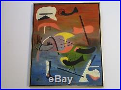 Vintage Painting Abstract Expressionism Non Objective Modernism 1960's Surreal