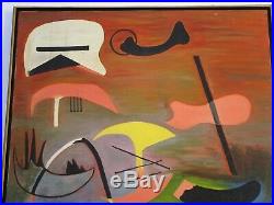 Vintage Painting Abstract Expressionism Non Objective Modernism 1960's Surreal