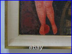 Vintage Painting Abstract Nude Expressionism Horse Cubist Cubism Massari 1960's