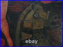 Vintage Painting Abstract Nude Expressionism Horse Cubist Cubism Massari 1960's