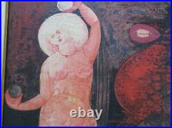 Vintage Painting Abstract Nude Expressionism Horse Cubist Cubism Massari 1960's
