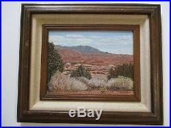 Vintage Painting American Landscape Mountains Desert Cliffs Signed Pfann