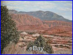 Vintage Painting American Landscape Mountains Desert Cliffs Signed Pfann